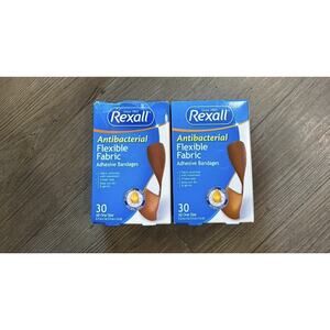 Rexall Antibacterial Fabric Bandages 30 Ct Each (2 Pack) Exp 06/2026
